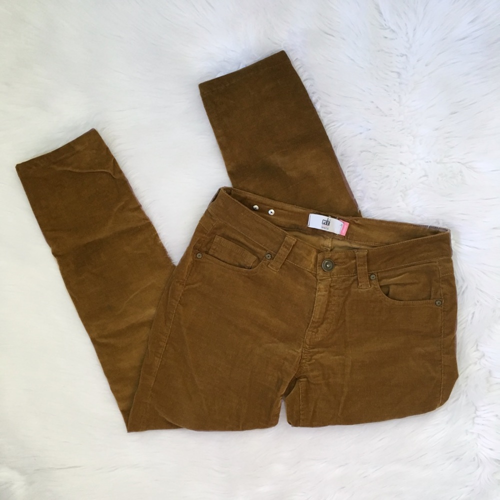 CAbi Burt Orange Corduroy Skinny Pants